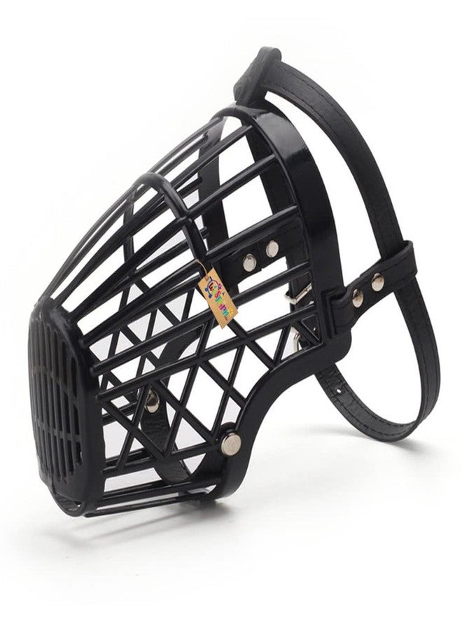 Western Era Adjustable Strap Muzzle Cum Basket Cage Cum Pet Safety Collar Cum Mouth Cover for Dog/Puppy. (Black) (Small) - Image 2